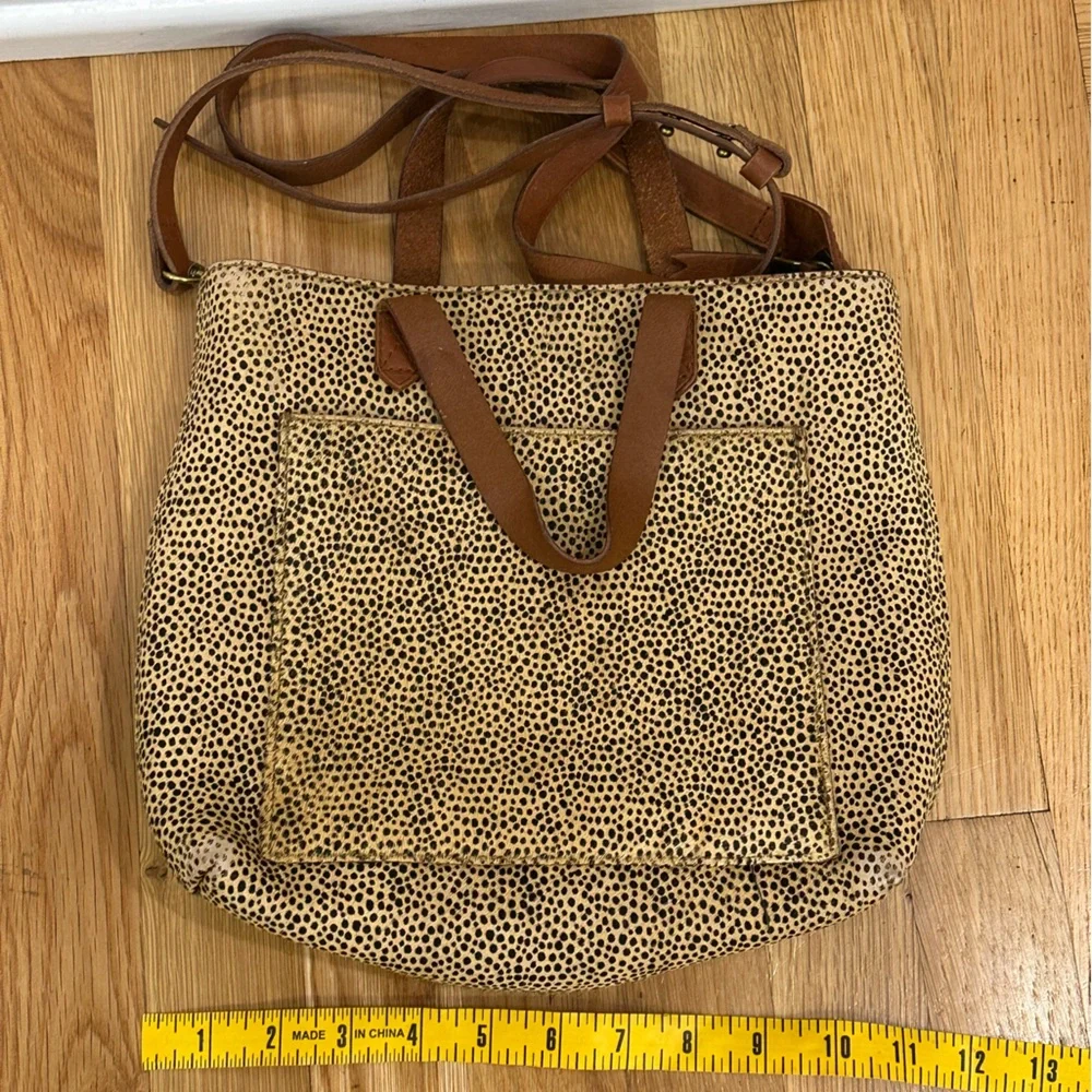 Madewell Tan and Brown Calf Hair Animal Print Women's Crossbody Bag - Picture 14 of 16